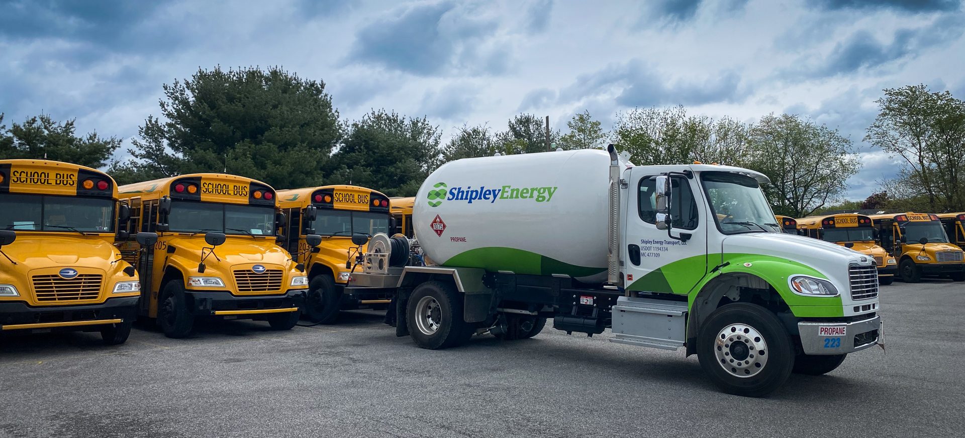 Propane busses and shipley energy truck