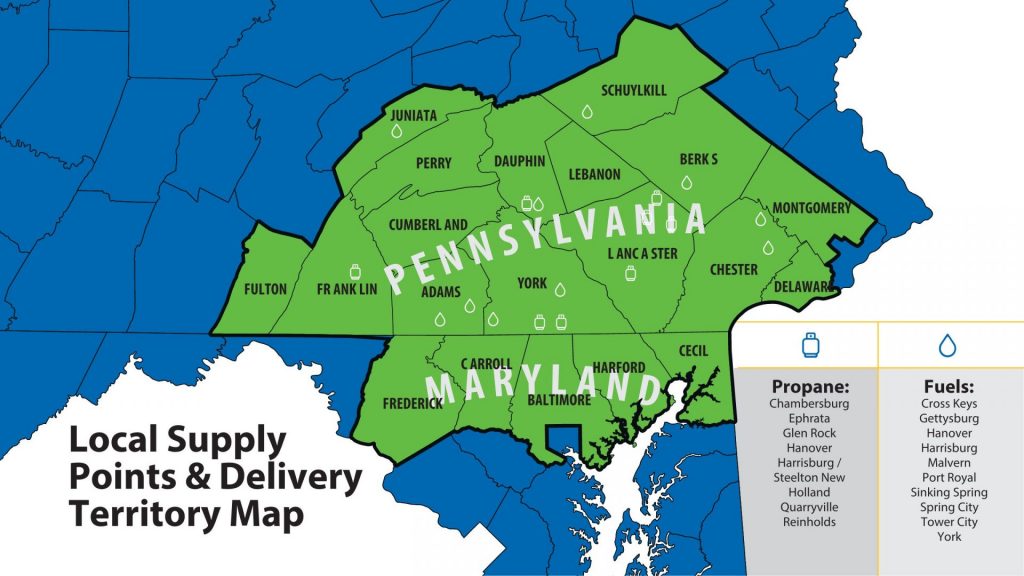 Shipley Energy Local Supply and Delivery Territory Map