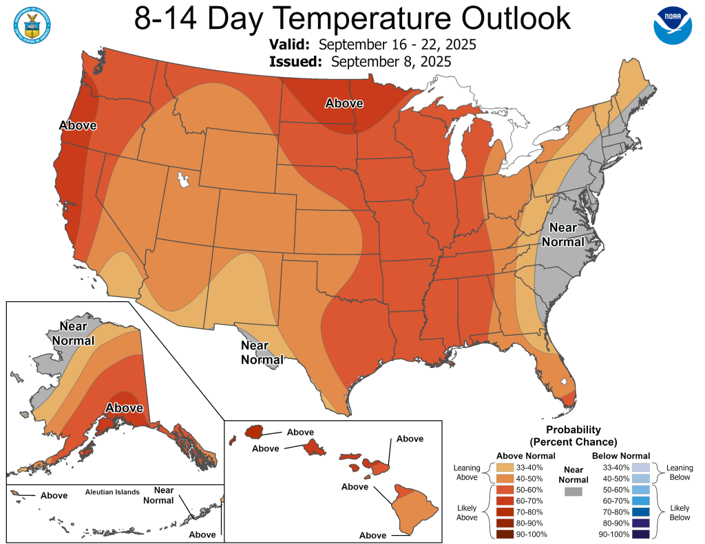 8 to 14 day weather outlook