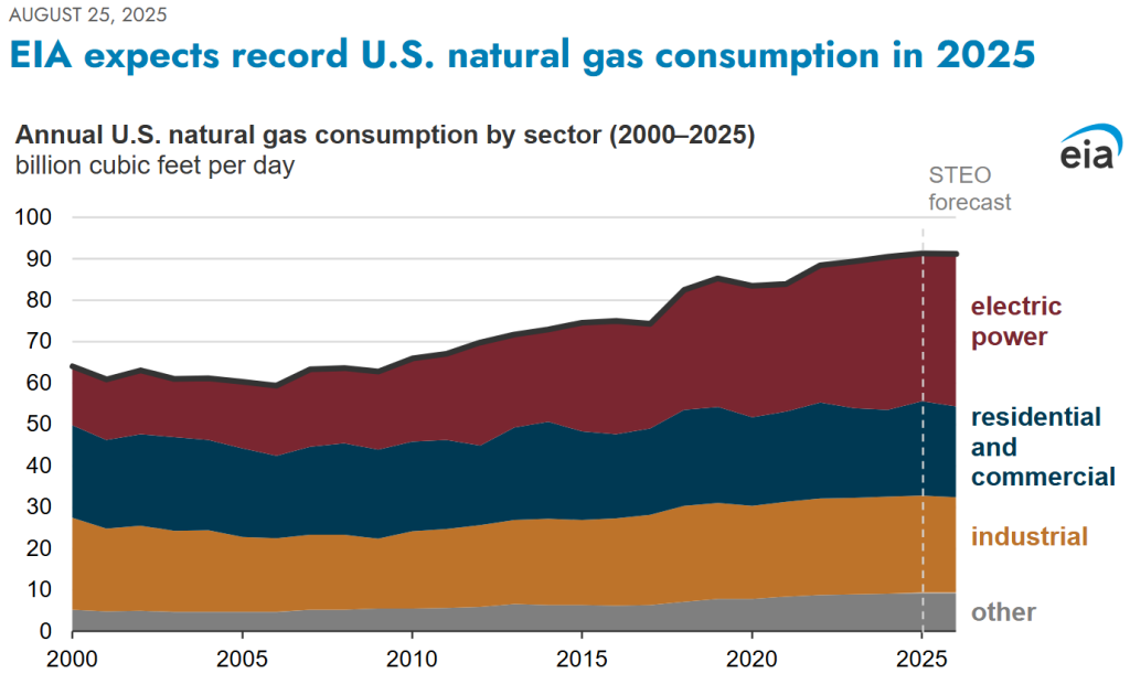 EIA expects record U.S. natural gas consumption in 2025