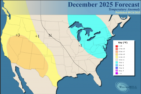 December 2025 Temperature Forecast