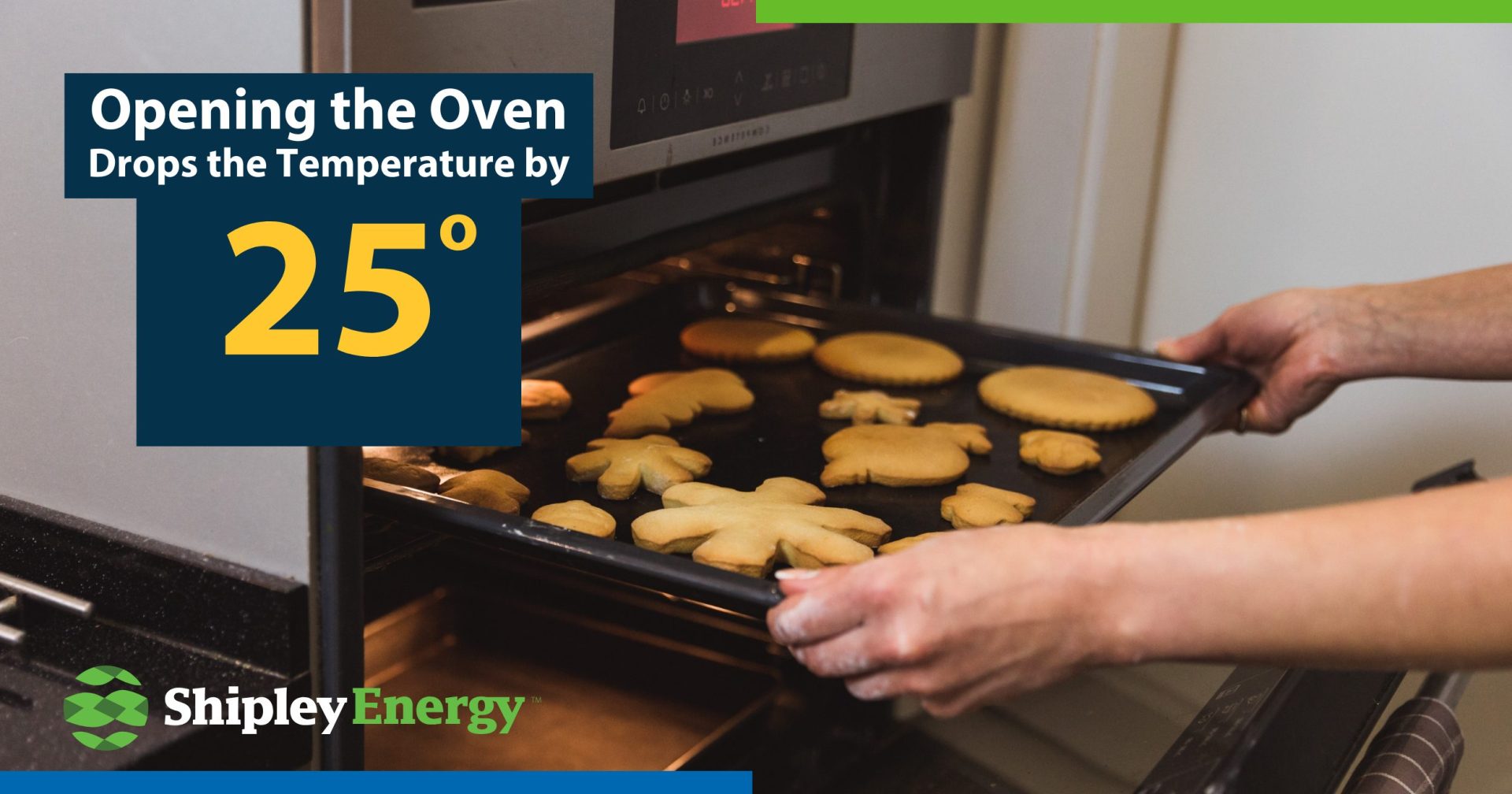 Opening the oven drops the temperature by 25 degrees