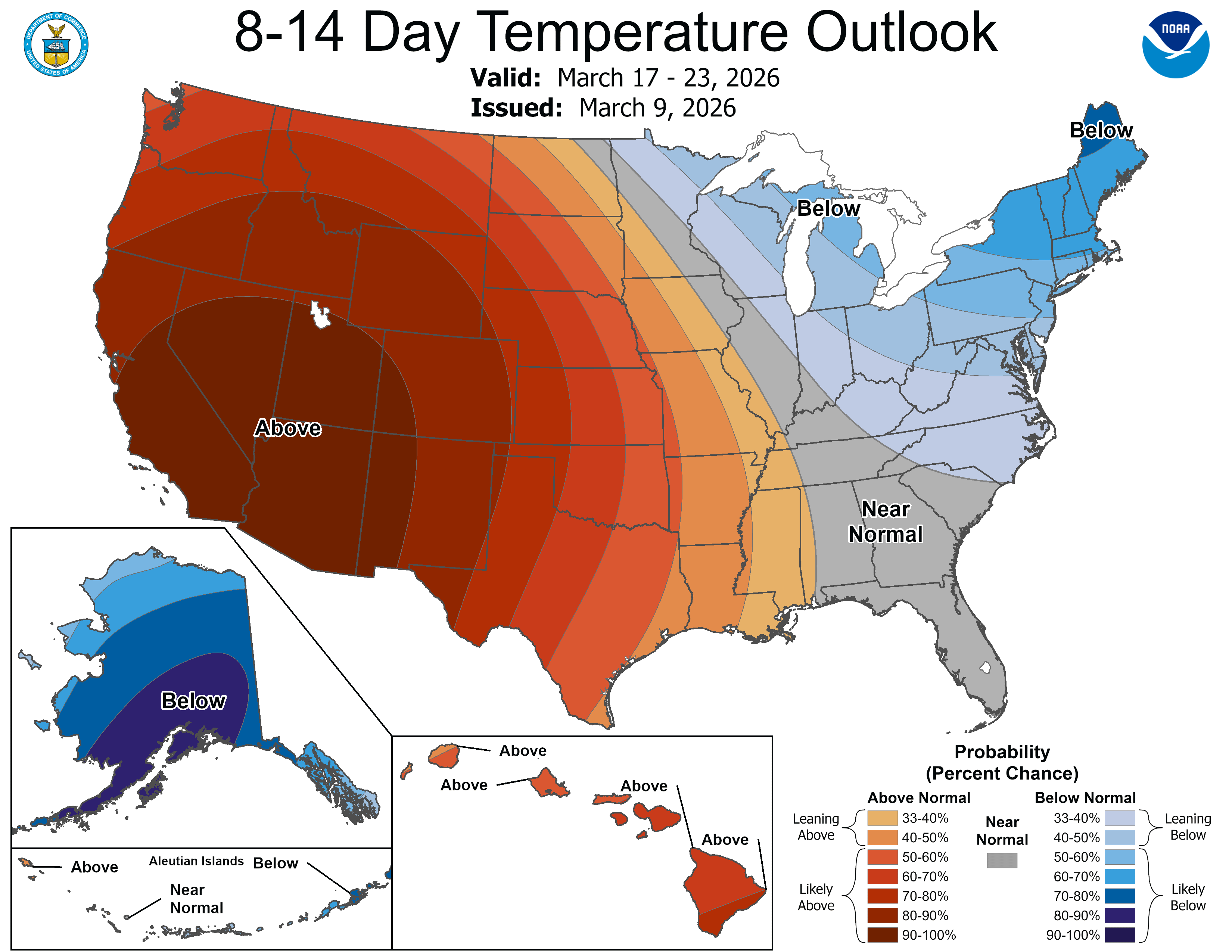 8 - 14 day temperature outlook