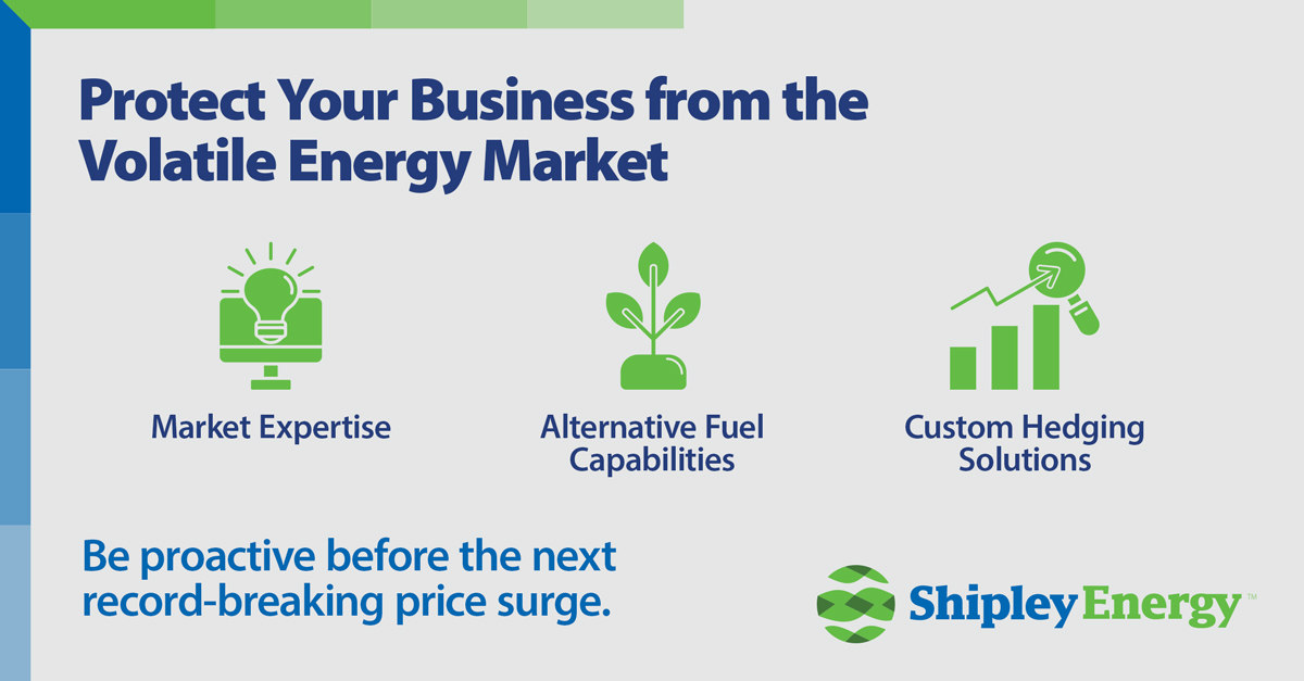 Protect Your Business from the Volatile Energy Market with: - Market Expertise - Alternative Fuel Capabilities - Custom Hedging Solutions Be proactive before the next record-breaking price surge.